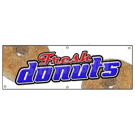 Signmission DONUTS BANNER SIGN donut fried dough signs fresh made glazed sugar doughnut B-72 Donuts